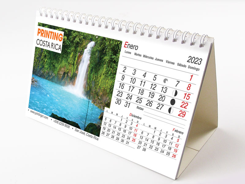 impresión de calendarios costa rica mesa con resortes